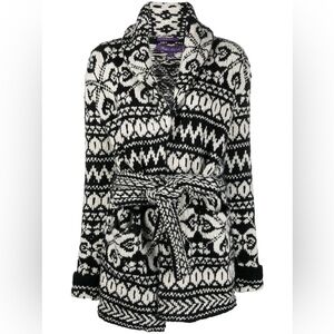 Men’s Polo Ralph Lauren Intaraia Knit Cashmere Shawl Collar Cardigan Black- Sz S